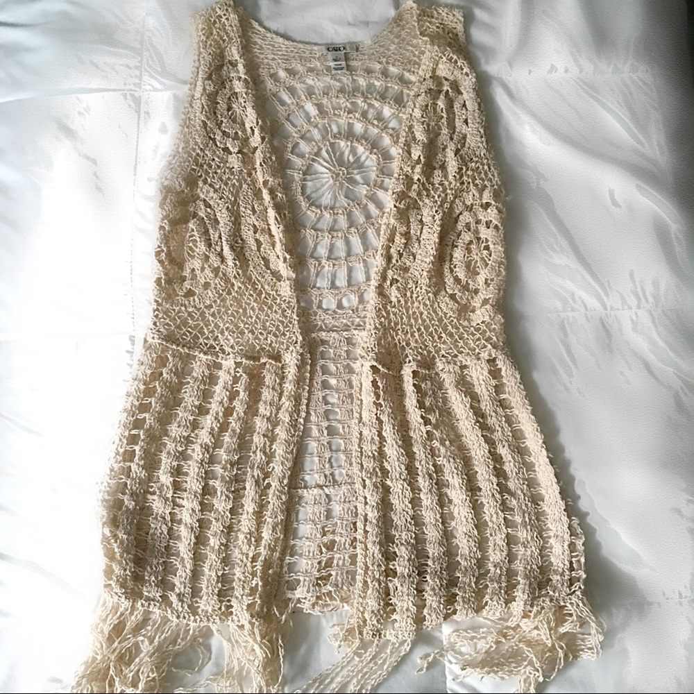 Cato Crocheted Knit Duster